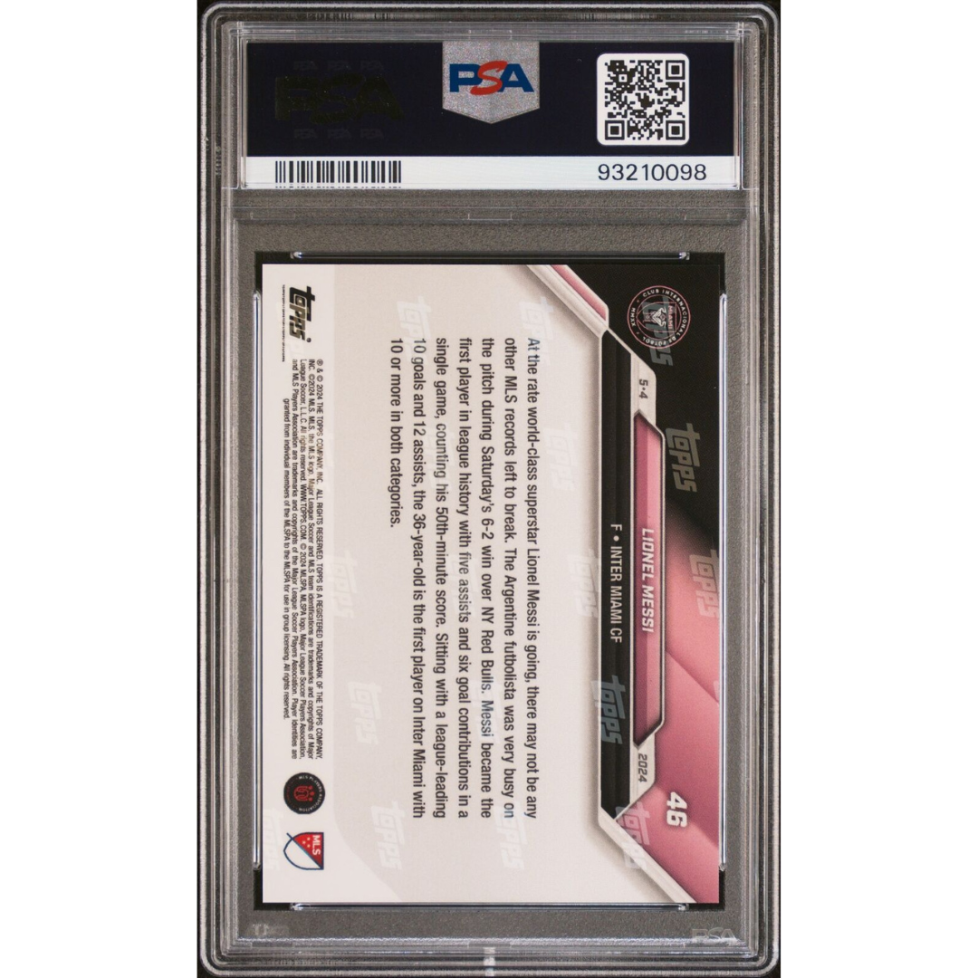 2024 Topps Now Mls #46 Lionel Messi Psa 10