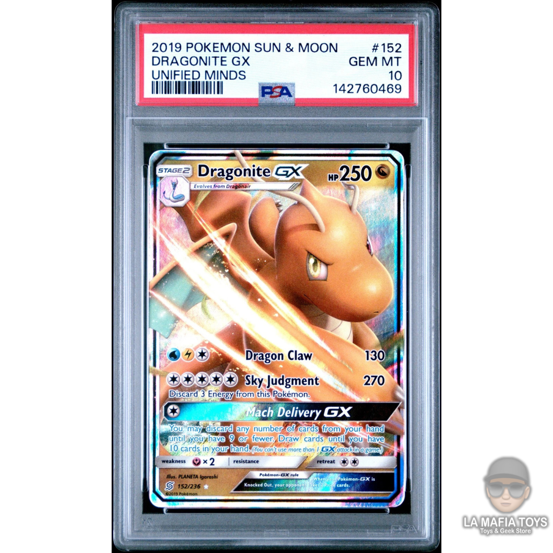 Pokemon Tcg Dragonite Gx 152 Sun & Moon Unified Minds Psa 10 2019