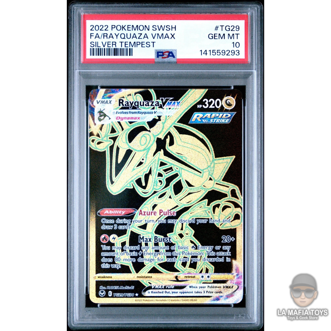 pokemon tcg silver tempest tg29 tg30 rayquaza vmax card Pokemon Rayquaza VMAX TG29/TG30 PSA 10 Gem Mint Silver Tempest Gold Fu –  KevinsTCG99 main image 0