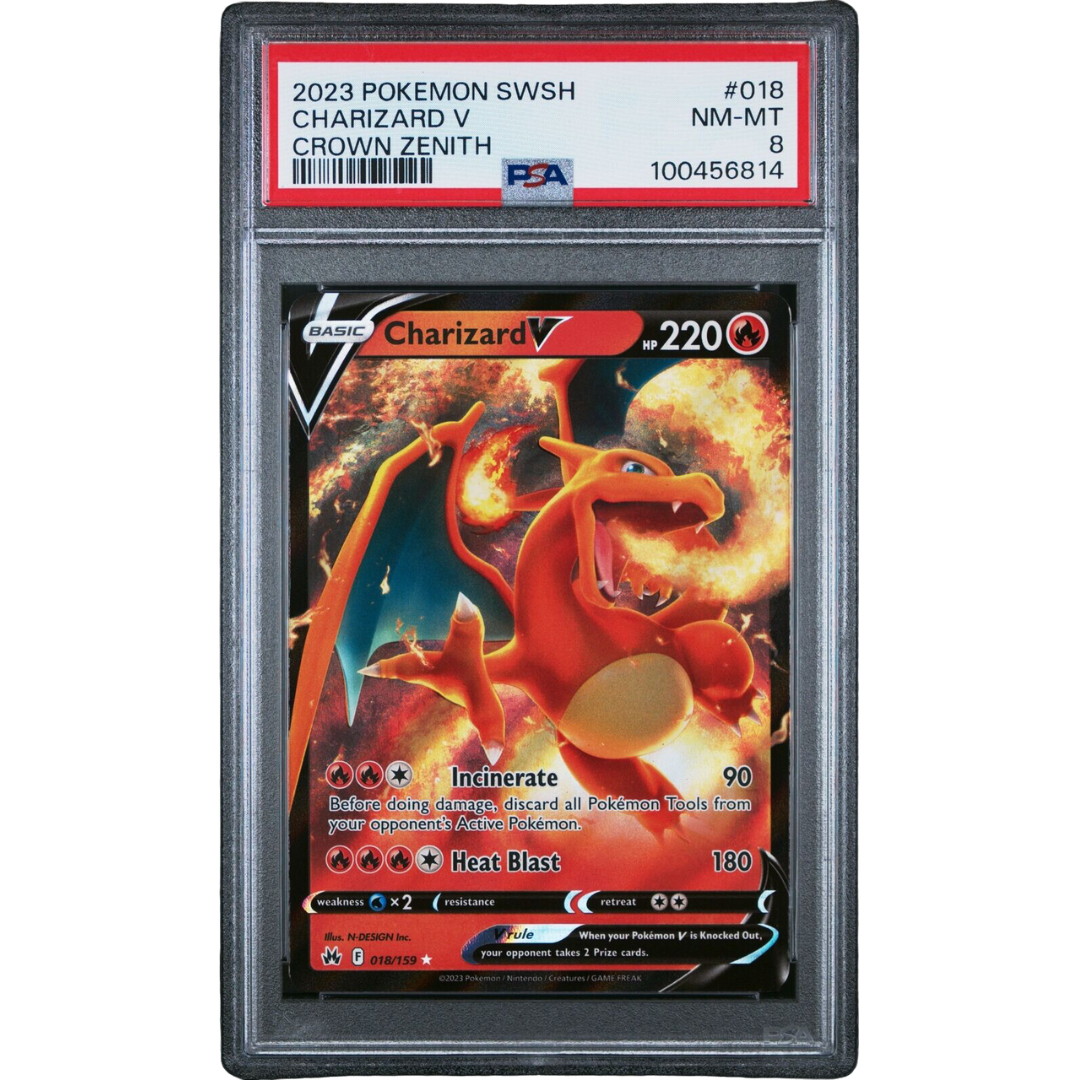 Charizard V Pokemon SWSH 018 Crown Zenith psa 8