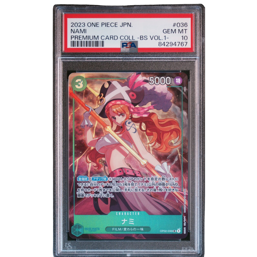 One Piece JPN 36 Nami Premium Card PSA 10