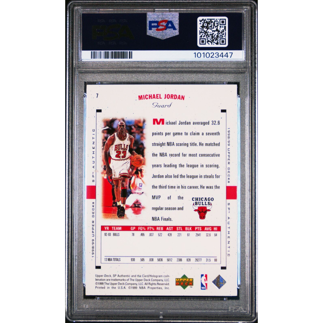 1998 Upper Deck Sp Authentic #7 Michael Jordan Psa 8