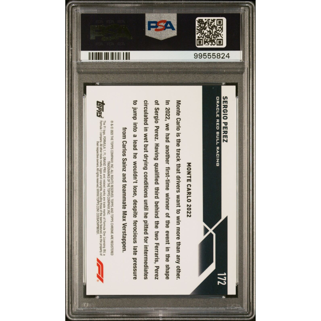 2023 Topps Chrome Formula 1 Sapphire Edition B&W #172 Sergio Perez 3/15 Psa 10