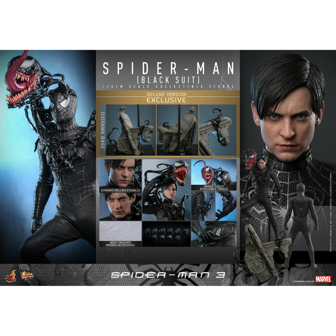 Spider Man 3 Black Suit Deluxe Version Hot Toys Sideshow