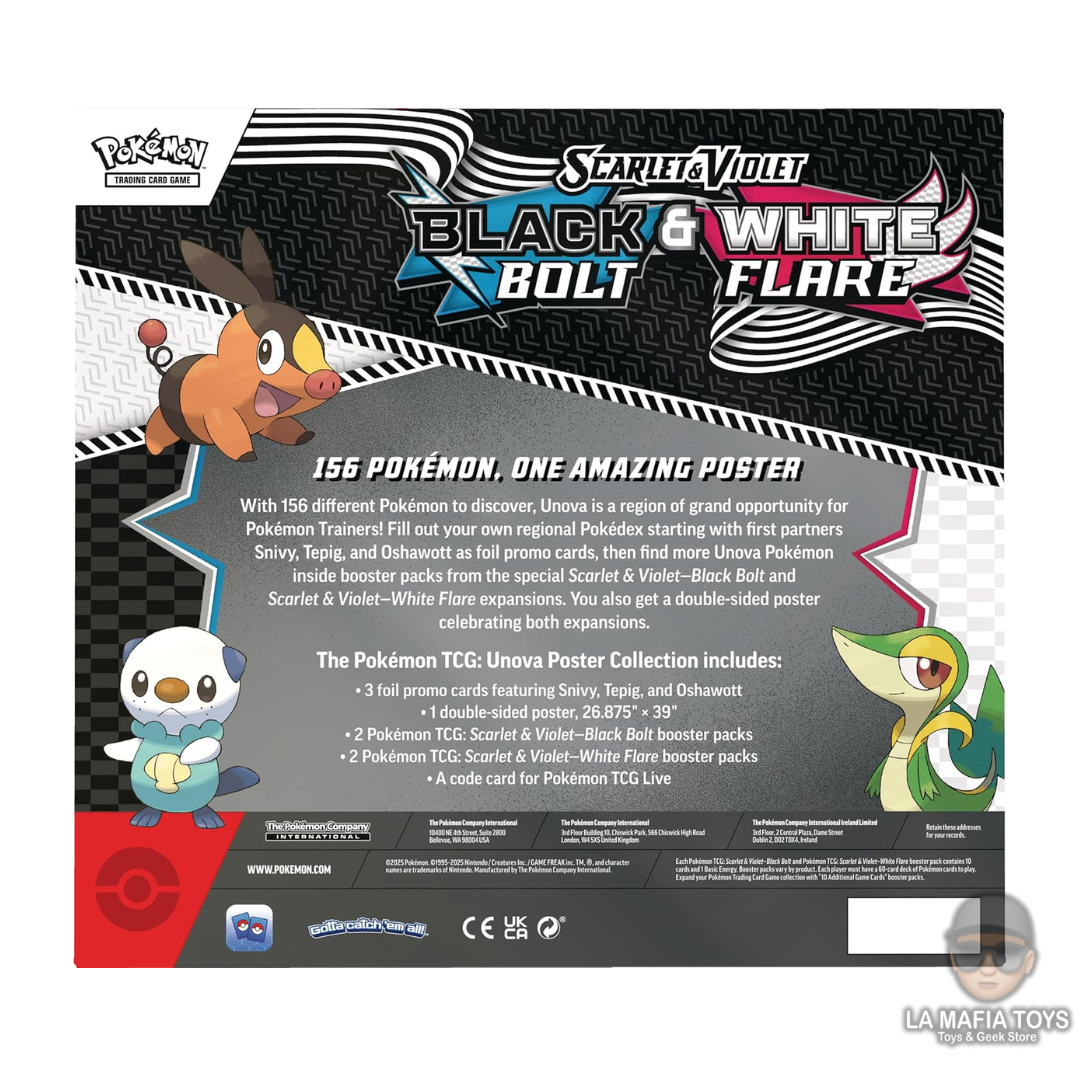 Pokemon Tcg Black Bolt & White Flare Poster Collection Unova Ingles