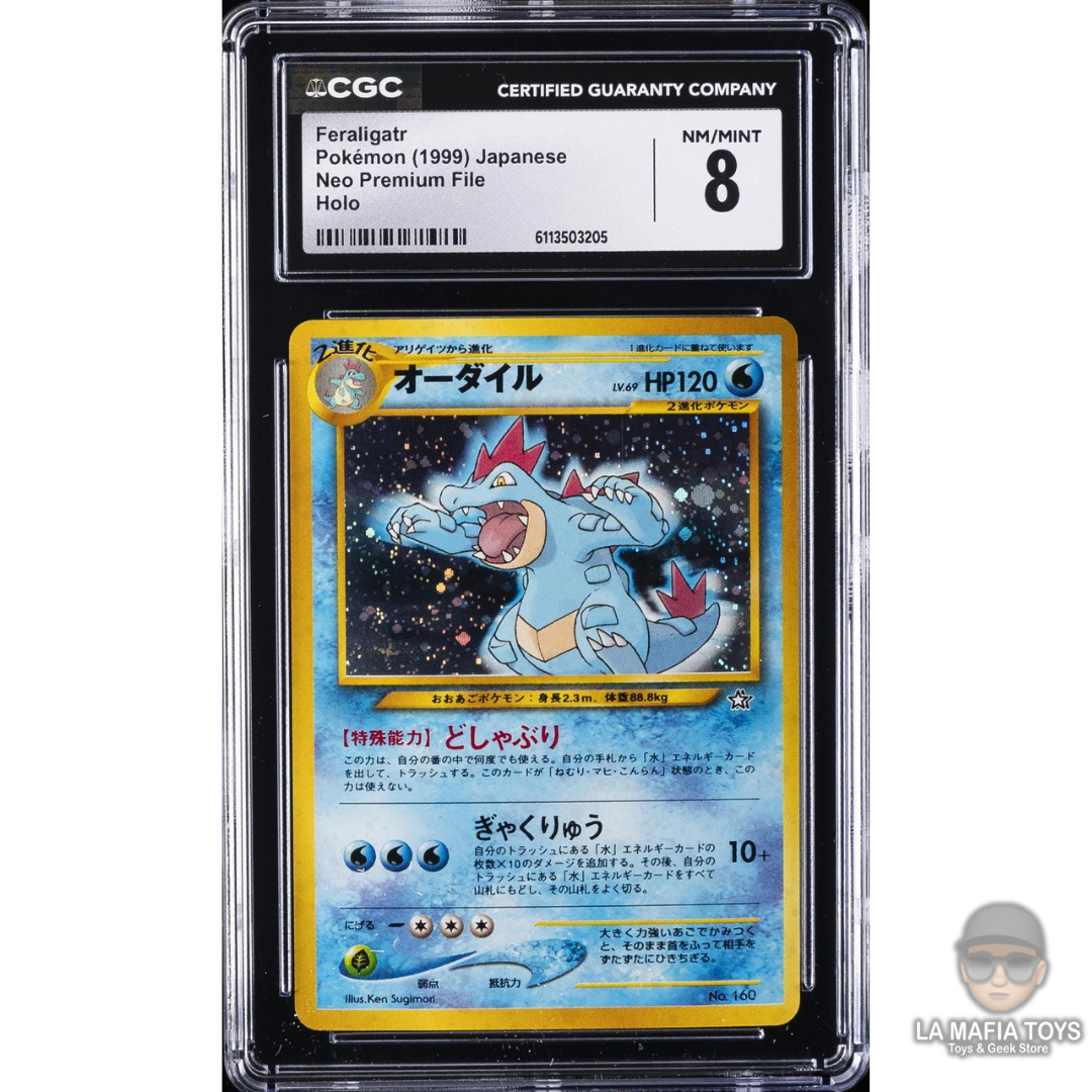Pokemon Tcg Feraligatr 160 Japanese Neo Premium File Holo Cgc 8