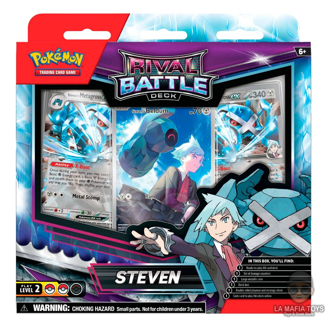 Pokemon tcg Destined Rivals Steven Ex Battle Deck Español