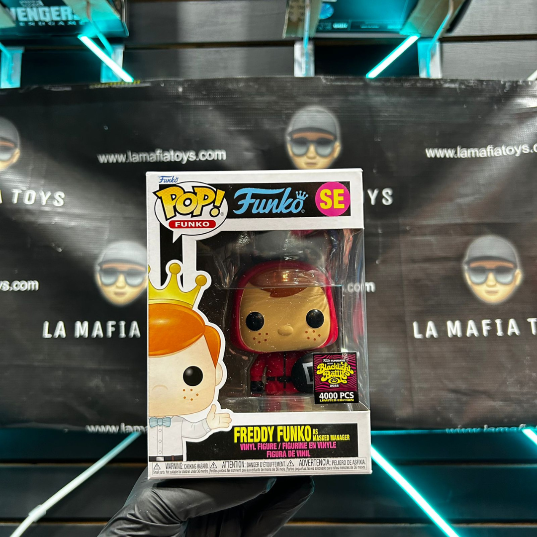 Funko Pop Freddy Masked Manager Fundays Blacklight Battle 2022 Exclusivo