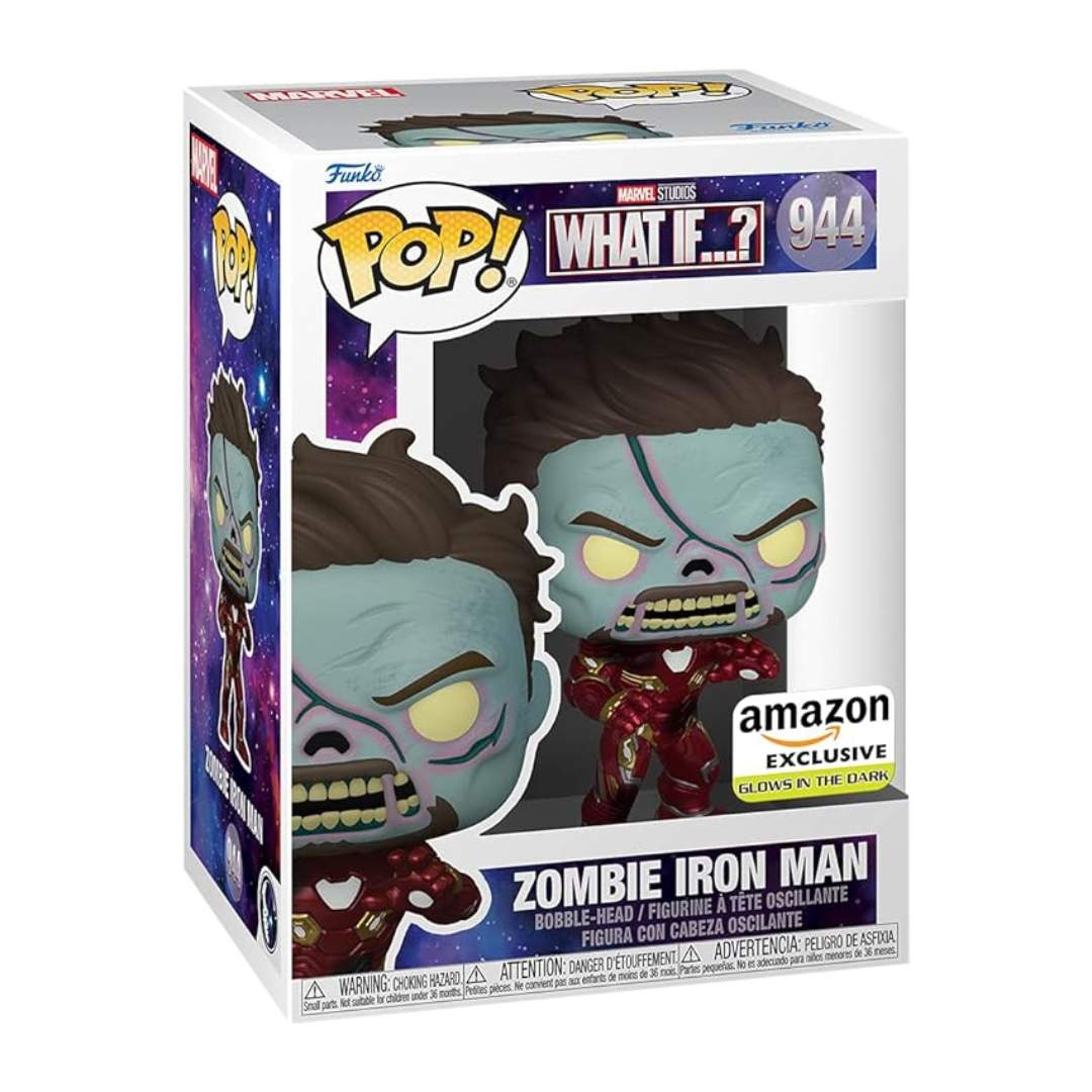 Funko Pop Zombie Iron Man 944 What If? Glow Amazon Exclusivo