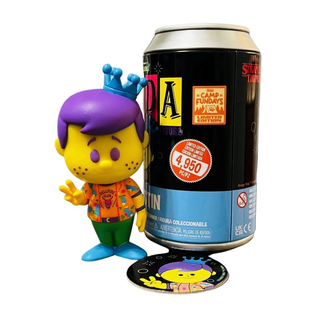 Funko Soda Freddy Dustin Camp Fundays 2023 BlackLight Exclusivo
