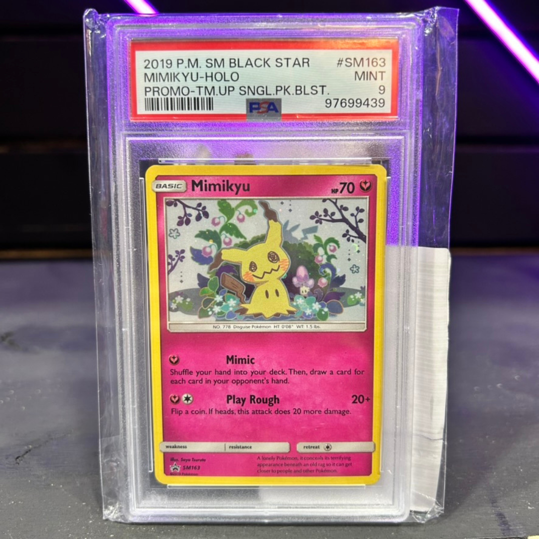 2019 Pokemon Black Star Sm163 Mimik Yu Holo PSA 9