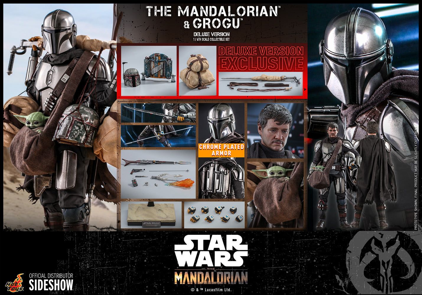 Hot Toys Star Wars The Mandalorian Mandalorian & Baby Yoda Deluxe Version