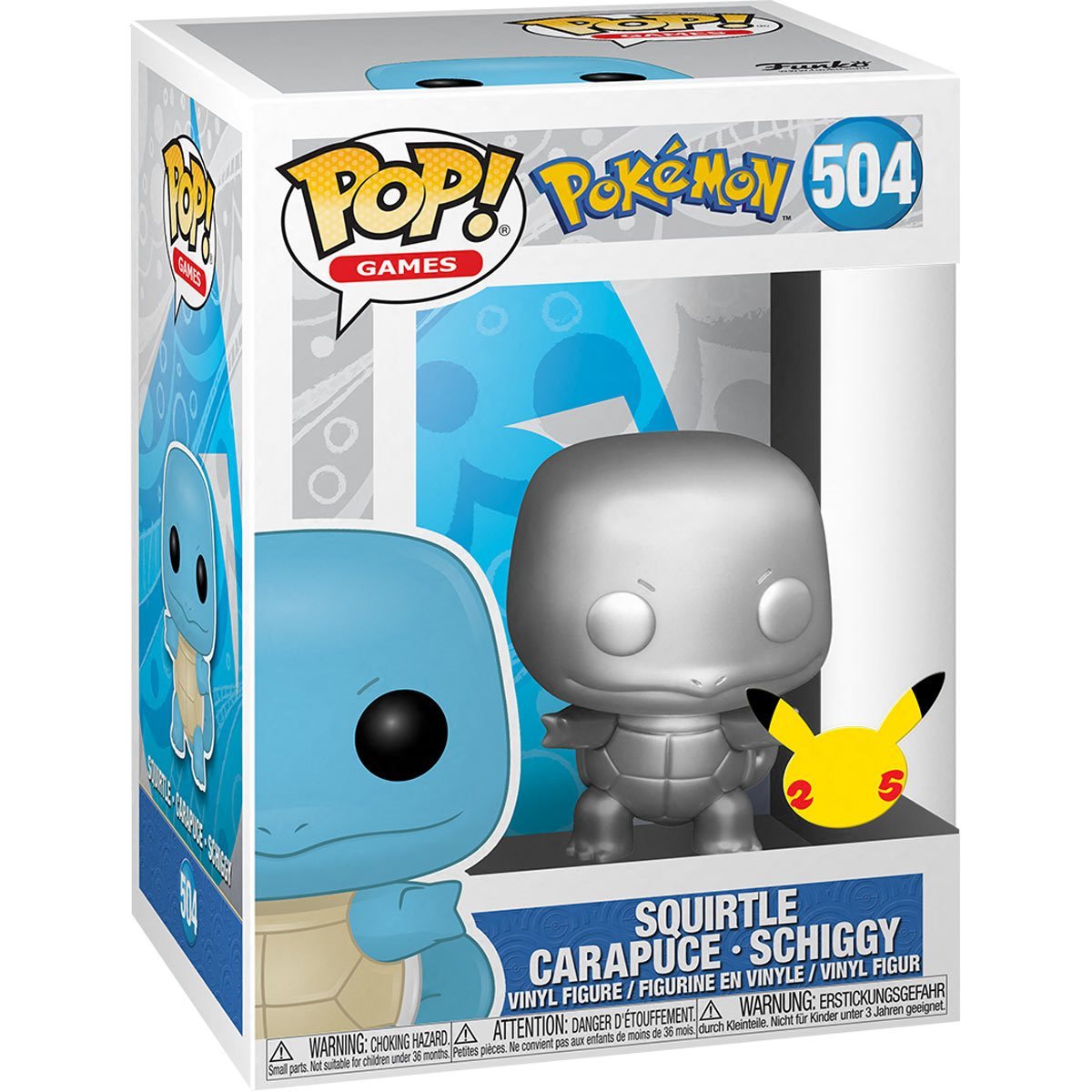 Funko Pop Games: Pokemon - Squirtle (Silver) Metallic