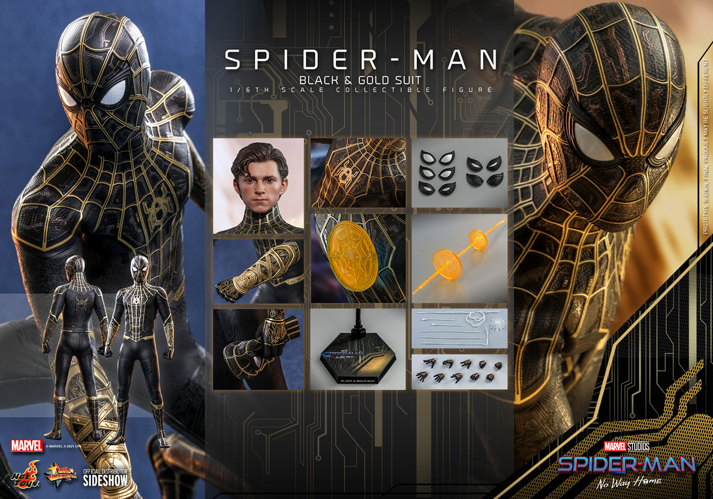 Hot Toys Spider-Man No Way Home Spider-Man Black & Gold Suit