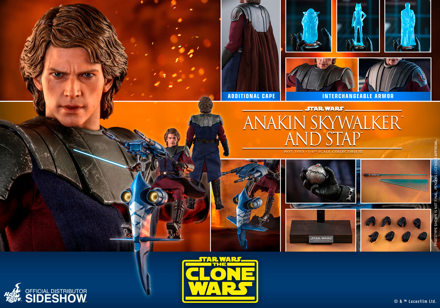Hot Toys The Clone Wars Anakin Skywalker And Stap