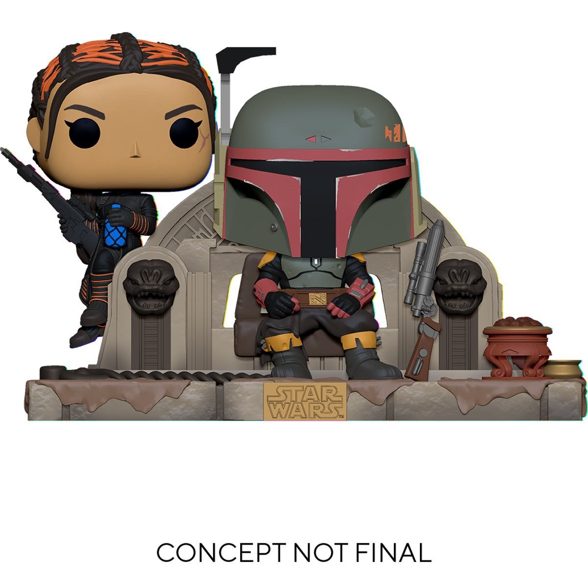 Funko Pop Moments: The Mandalorian - Boba Fett and Fennec On Throne