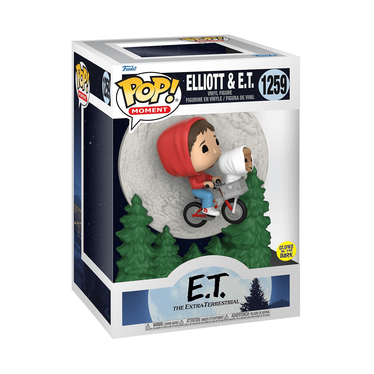 Funko Pop Elliott Con ET Volando 1259 ET El Extraterrestre 40 Aniversario Glow