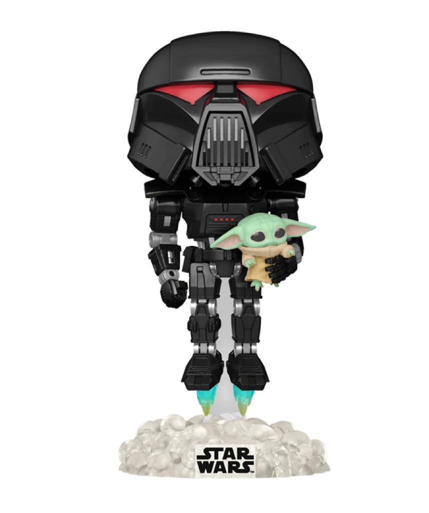 Funko Pop : The Mandalorian - Dark Trooper With Baby Yoda Glow Exclusivo
