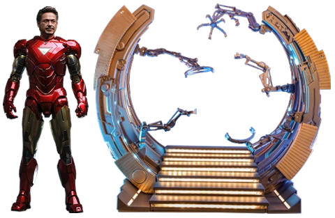 Hot Toys Marvel Iron Man Mark VI 2.0 With Suit Up Gantry