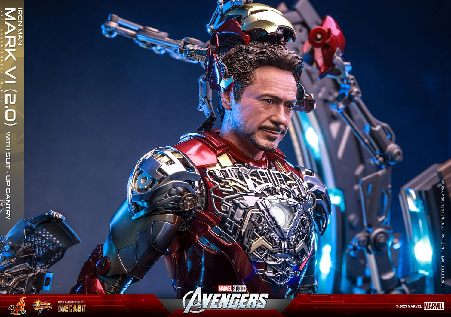 Hot Toys Marvel Iron Man Mark VI 2.0 With Suit Up Gantry