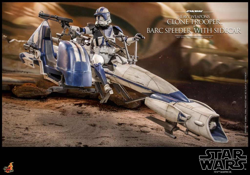Hot Toys Star Wars Heavy Weapons Clone Trooper and Barc Speeder With Sidecar