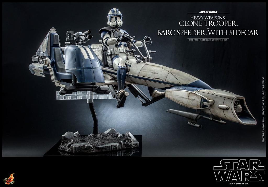 Hot Toys Star Wars Heavy Weapons Clone Trooper and Barc Speeder With Sidecar