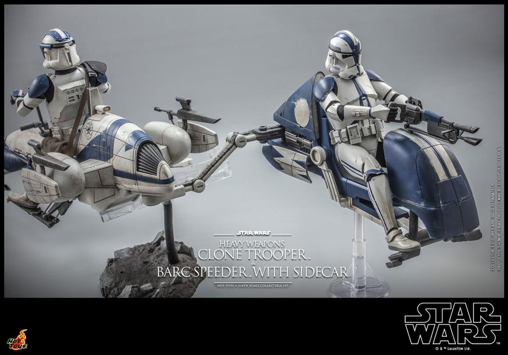 Hot Toys Star Wars Heavy Weapons Clone Trooper and Barc Speeder With Sidecar
