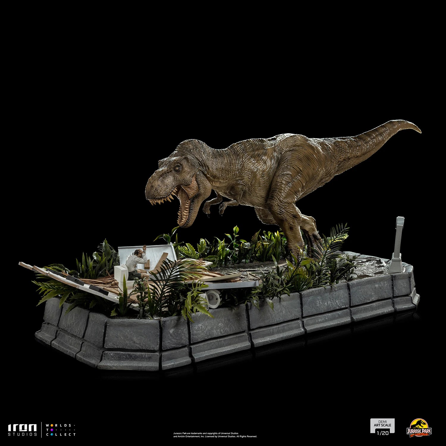 Iron Studios Jurassic Park T Rex And Donald Gennaro