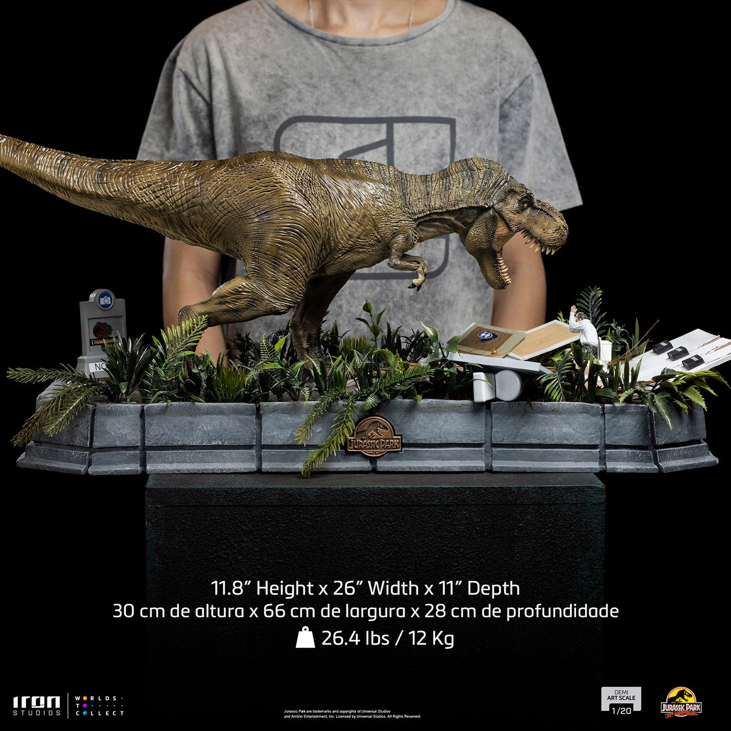 Iron Studios Jurassic Park T Rex And Donald Gennaro