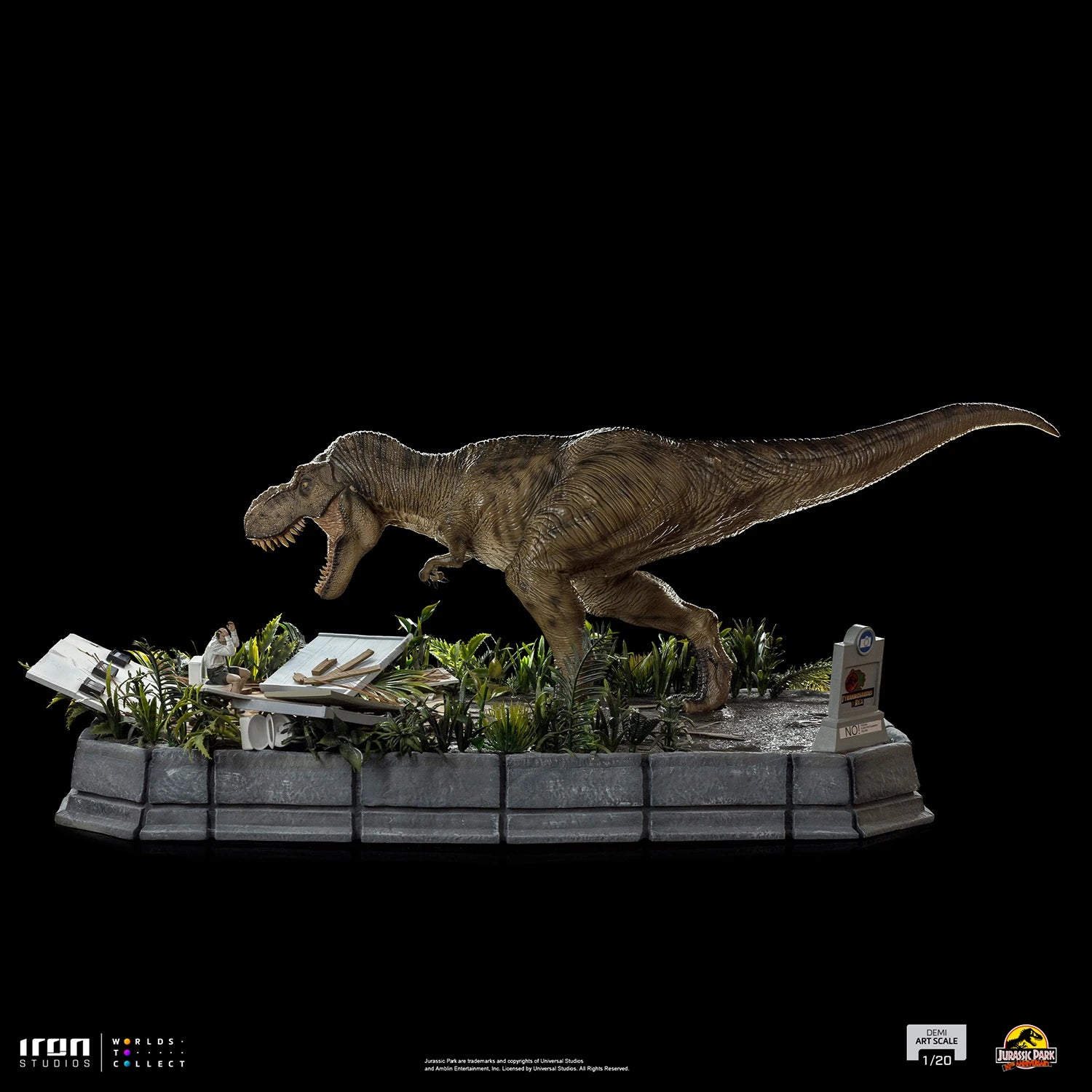Iron Studios Jurassic Park T Rex And Donald Gennaro