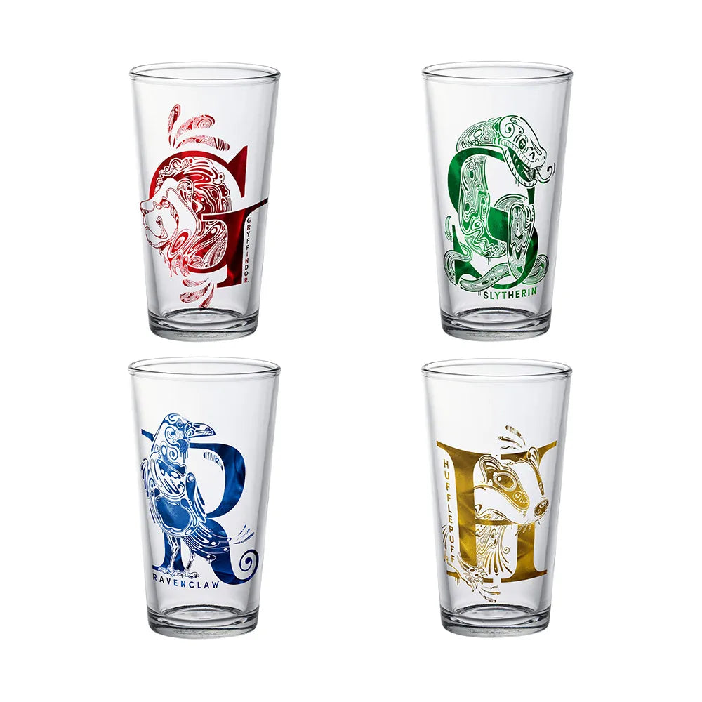 Vasos Harry Potter Casas Hogwarts Logos 4 Pack Limited Edition Geek