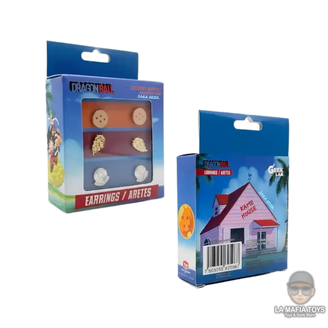 Aretes Dragon Ball Clásico Acero Inoxidable Set 3 Pares