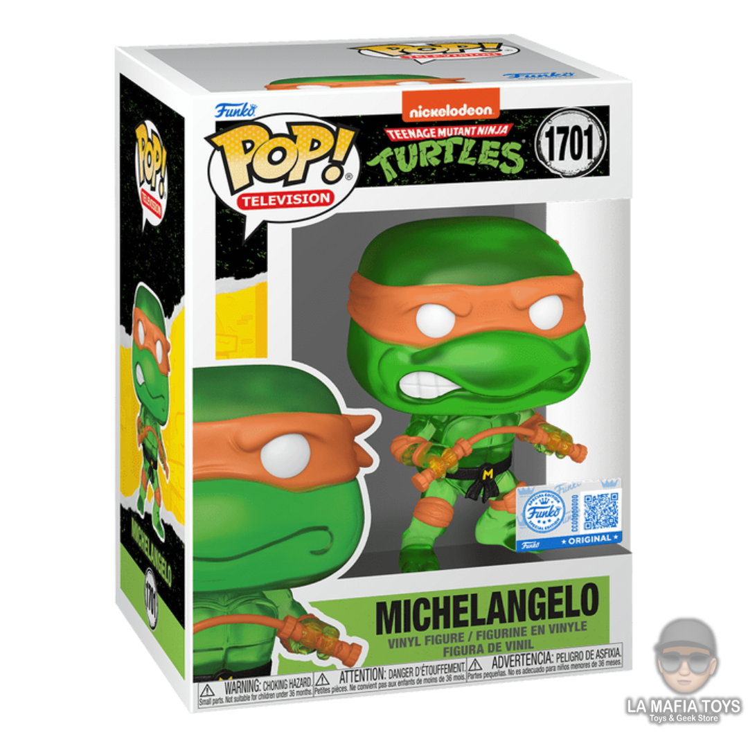 Funko Michelangelo 1701 Exclusive Translucent Green Tortugas Ninja