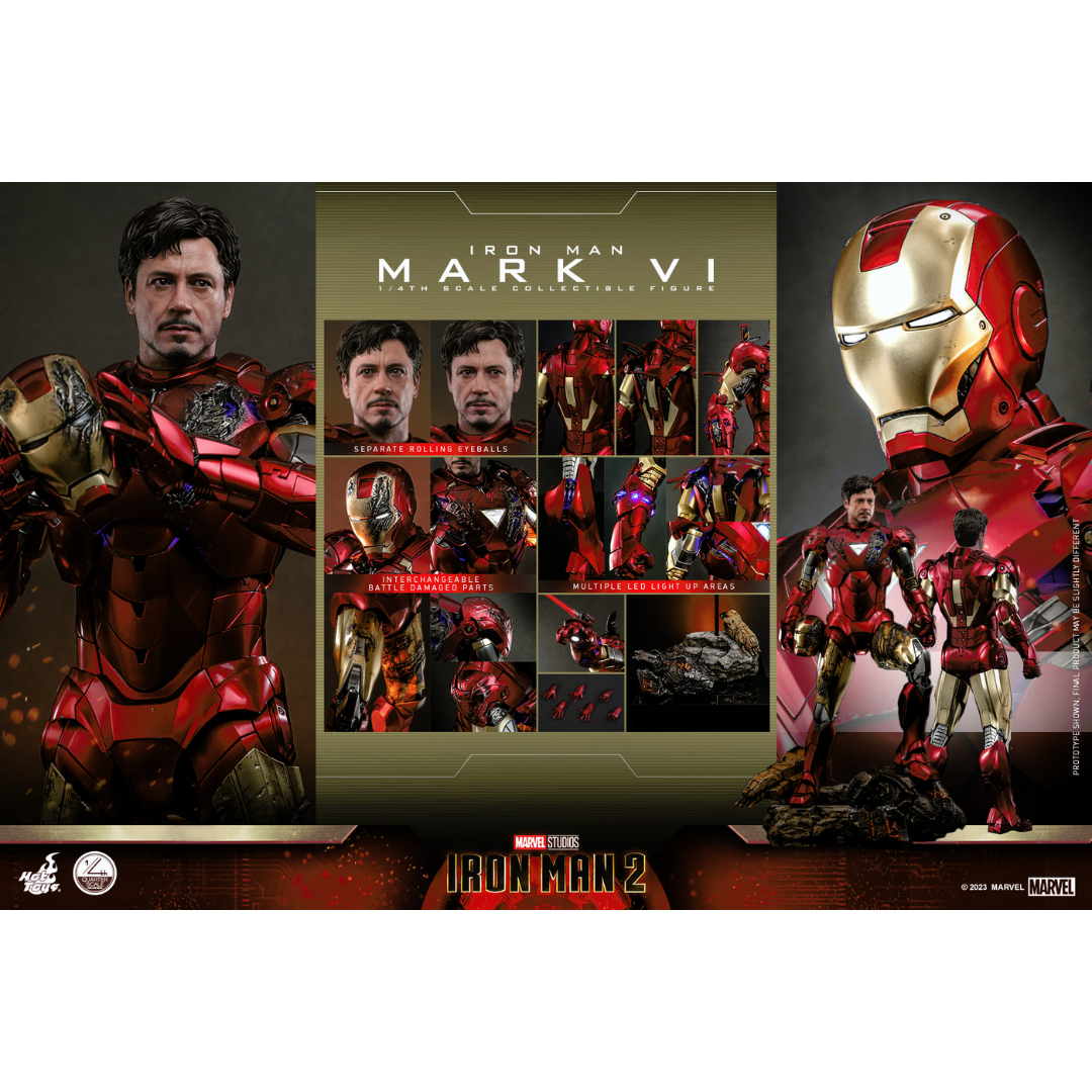 Marvel Sideshow Hot Toys Iron Man 2 Mark VI Figure