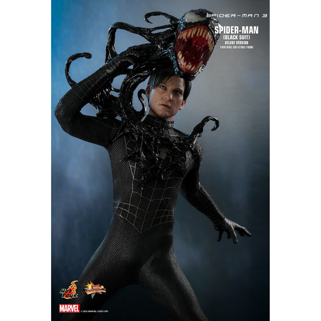 Deluxe Version Hot Toys Black Suit Spiderman Sideshow Figure