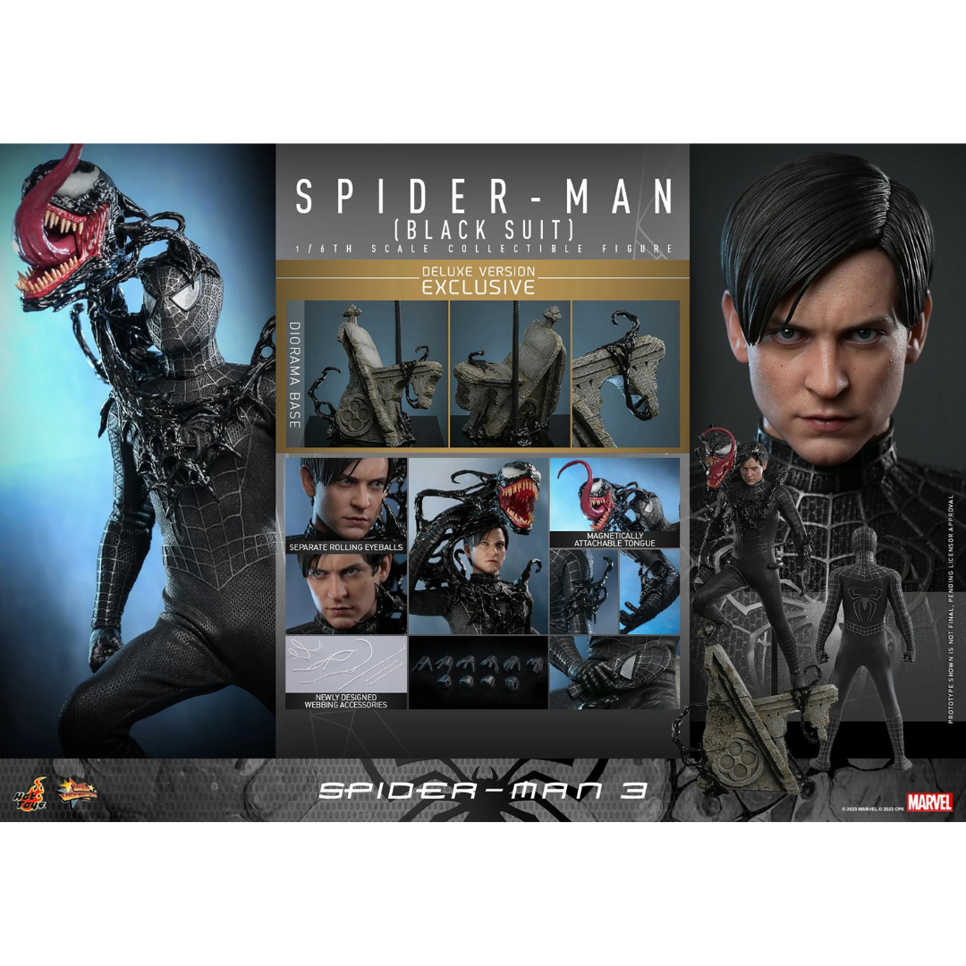 Spider Man 3 Black Suit Deluxe Version Hot Toys Sideshow 