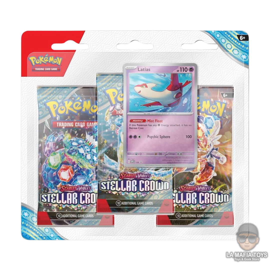 Pokemon Tcg Stellar Crown 3 Booster Blister Latias Promo Card Ingles