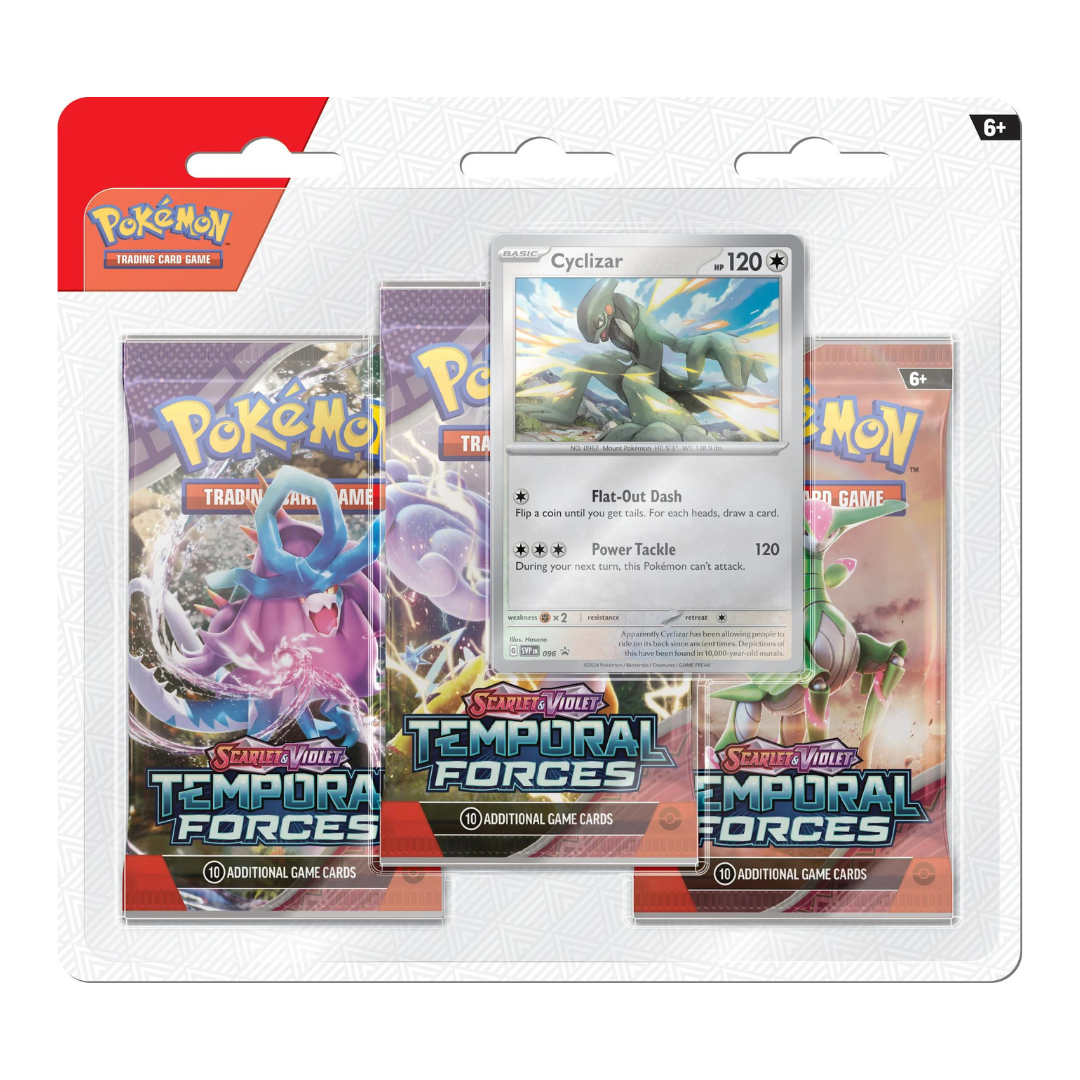 Pokemon TCG Scarlet & Violet Temporal Forces Cyclizar 3 Pack Blister Ingles