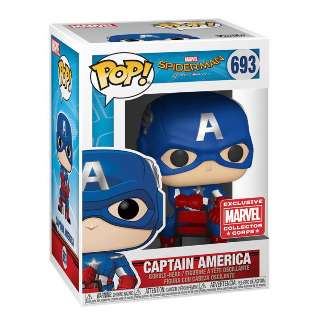 Funko Pop Marvel Capitan America 693 SpideMan Home Coming Marvel Collector Corps Exclusivo