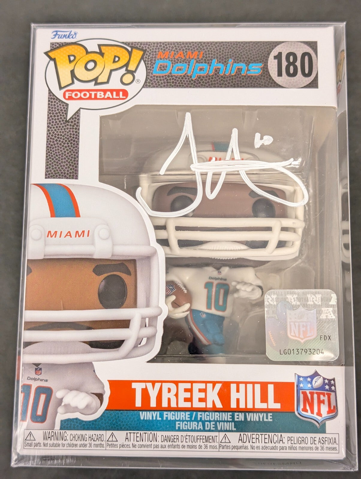 Tyreek Hill Signed Miami Dolphins Funko Pop #180 Beckett