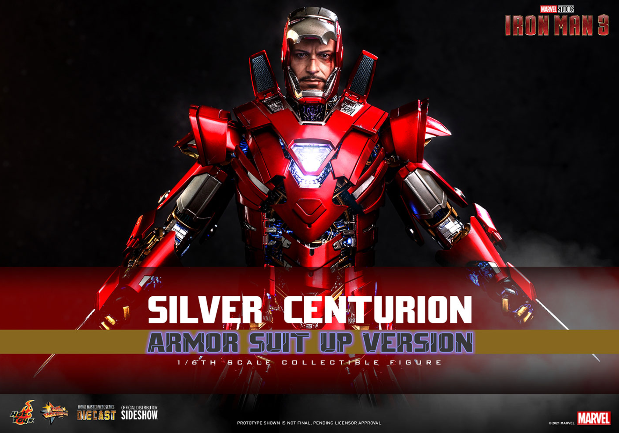 Hot Toys Iron Man 3 Silver Centurion (Armor Suit Up Version)