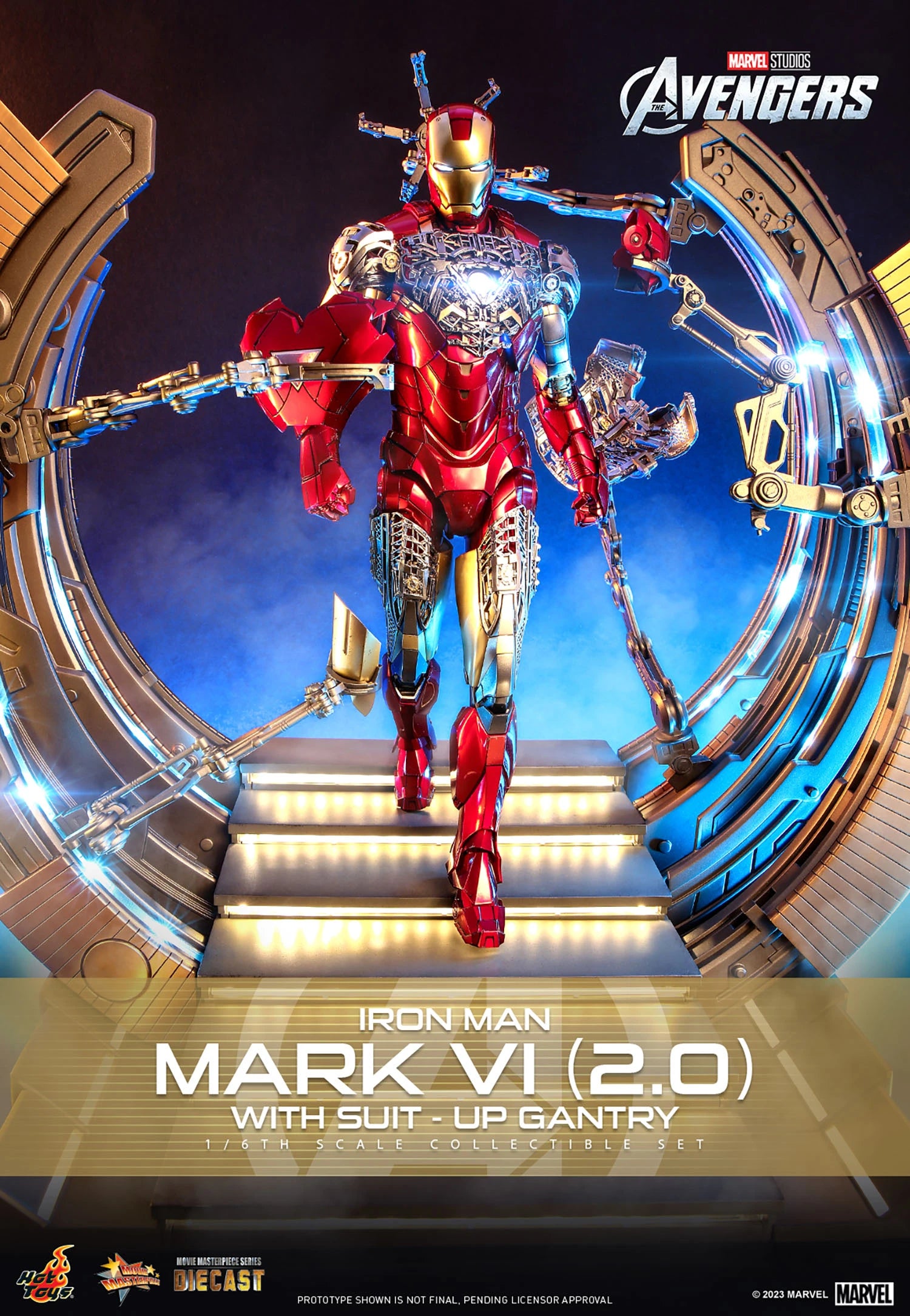 Hot Toys Marvel Iron Man Mark VI 2.0 With Suit Up Gantry