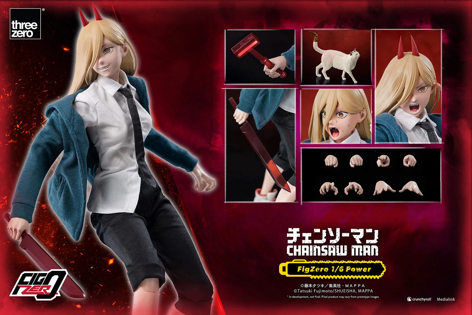 Figurine ThreeZero Power (Chainsaw Man) 1/6 - Neuve, Détaillée, Environ 35cm